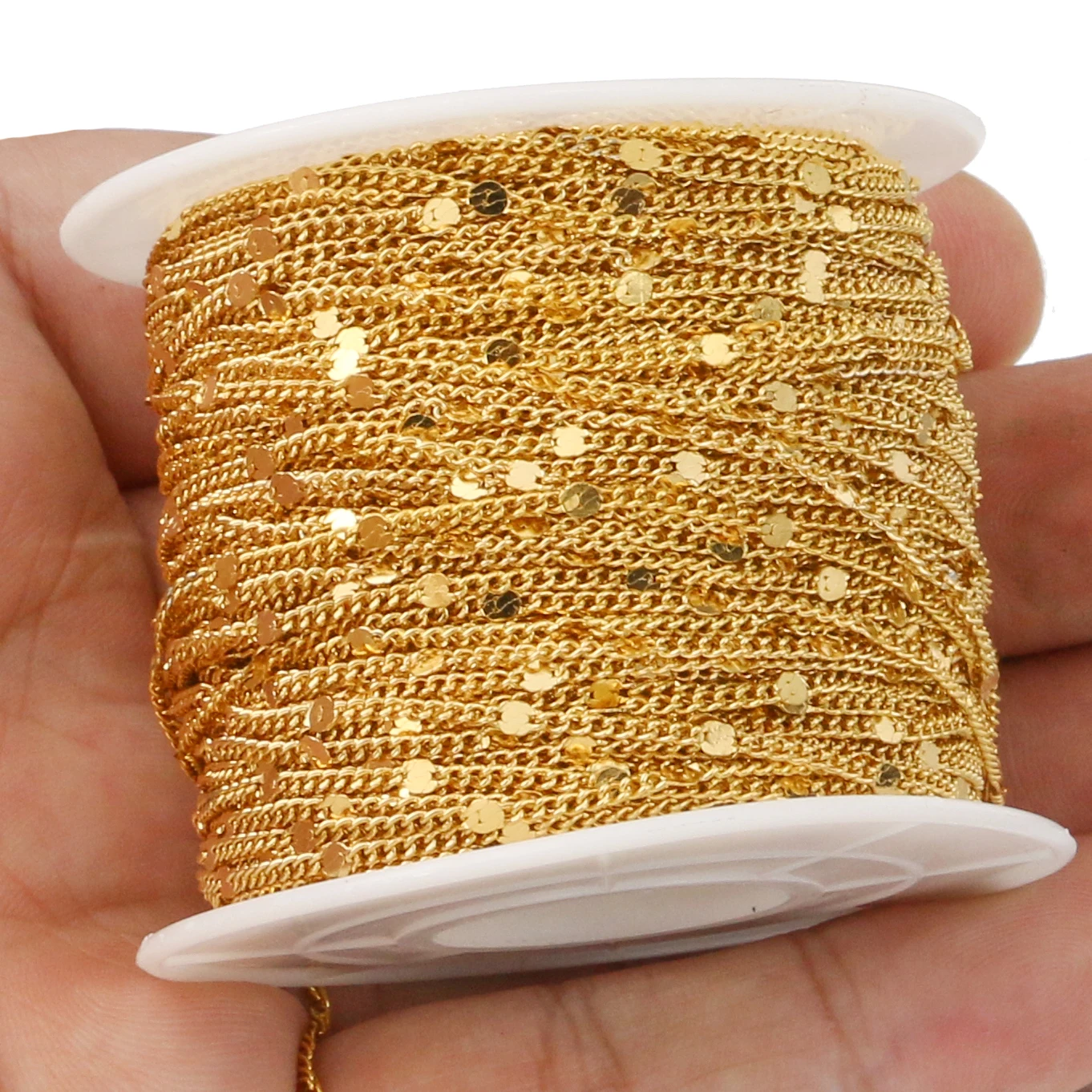 2Meter Width 1.5mm Stainless Steel Gold Press Rounding Chains for Earring Anklet Necklace Jewelry Making DIY Handcrafts Supplies