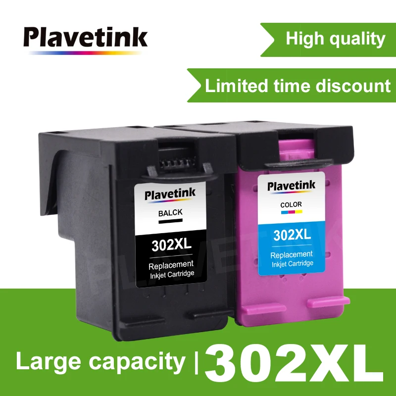 Plavetink Compatibile 302Xl Cartuccia Di Inchiostro Per Hp 302 Per Hp 302 Xl Per Deskjet 1110 2130 2132 2134 3630 3634 Envy 4520 4522 4524