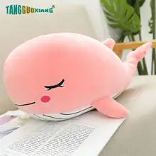 ぬいぐるみオーシャン動物シロナガスクジラピンクのおもちゃ枕クッションかわいい海の動物人形の誕生日プレゼントのための(China)