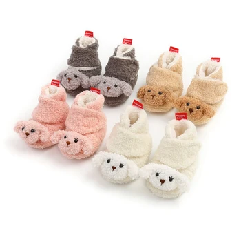 

Winter Cute Newborn Baby Girls Princess Winter Puppy Fur Boots First Walkers Soft Soled Infant Toddler Kids Girl Footwear Shoes