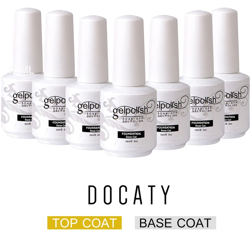 

Docaty Gel Polish Hybrid Primer Top Coat Nail Top Coat All for Manicure Nails Foundation Base Primer 15MLGel Varnishes Nail Art
