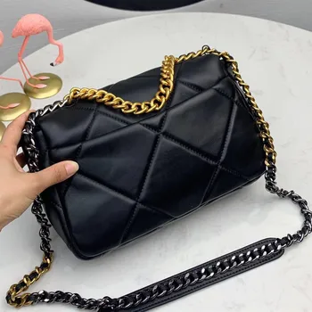 

Women Luxury Fashion Designer Genuine Leather Soft Diamond Lattice Shoulder Bag Chain Flap Crossbody Bag Handbag Clutch Cowhide