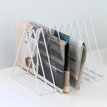 

Ins Bookshelf Desktop Metal Book Block Office Newspapers Magazines Storage Rack Scandinavian Home Decor Golden Black White Shelf