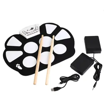 

Portable Electronic Roll Up Drum Pad Kit Instrument Gifts Intellectual