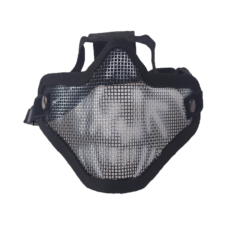 

Airsoft Mask Half Lower Face Metal Steel Net Mesh Mask Hunting Cycling Tactical Protective CS Shooting Breathable Half Face Mask