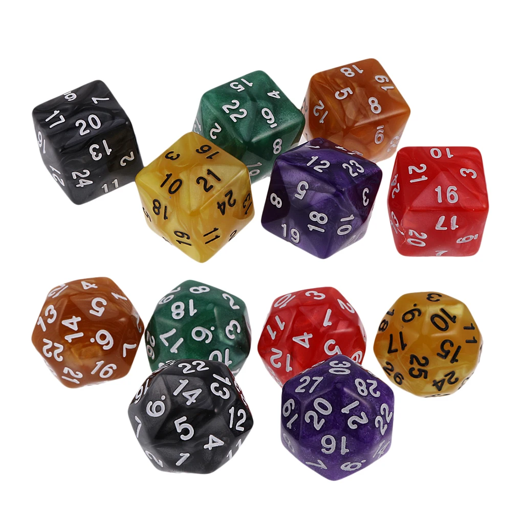 12Pcs Polyhedral D30 D24 Dices Die Set Digital TRPG for MTG DND Gambing Toys