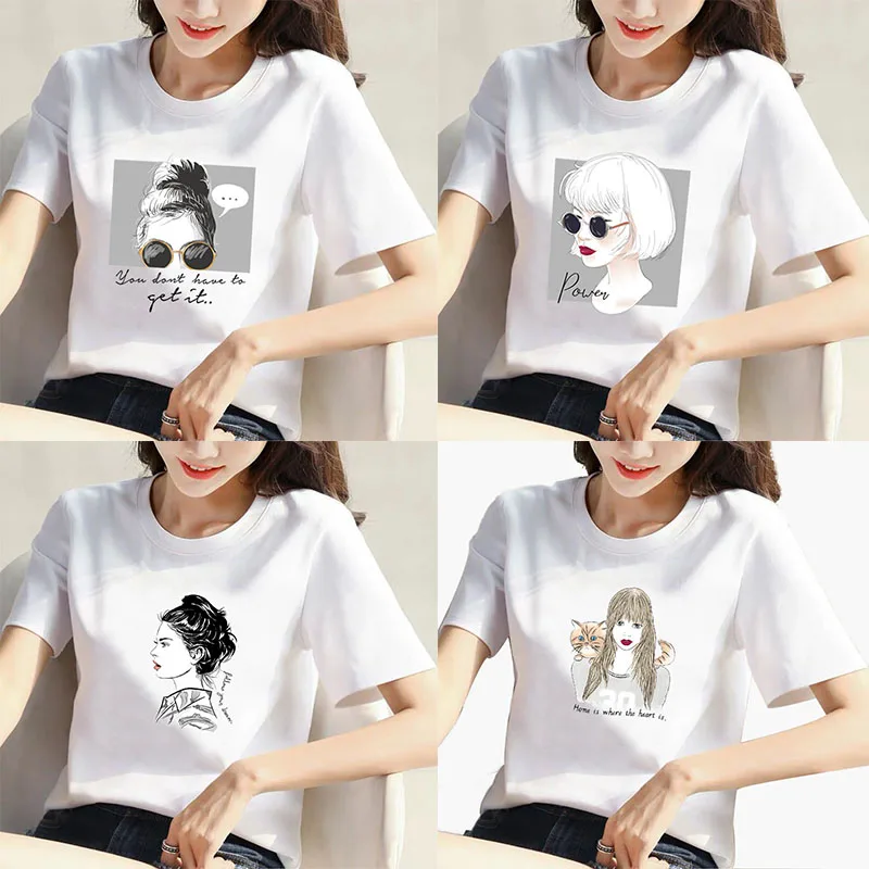 

Female T Shirt Short Sleeve Women Tshirts Casual Tee Tops O-neck Woman Shirts Tee Tops Print Loose Women T-shirts Woman Clothing