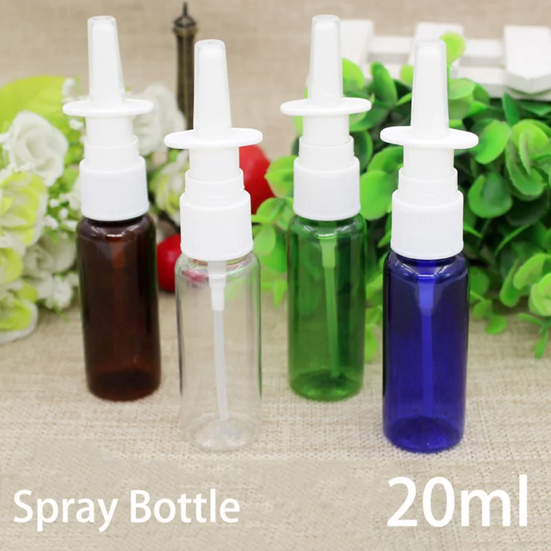 

20ml Plastic Spray Bottle Women Perfume Atomizer Container Travel Package Green Brown Blue Clear Straight Sprayer Free Shipping