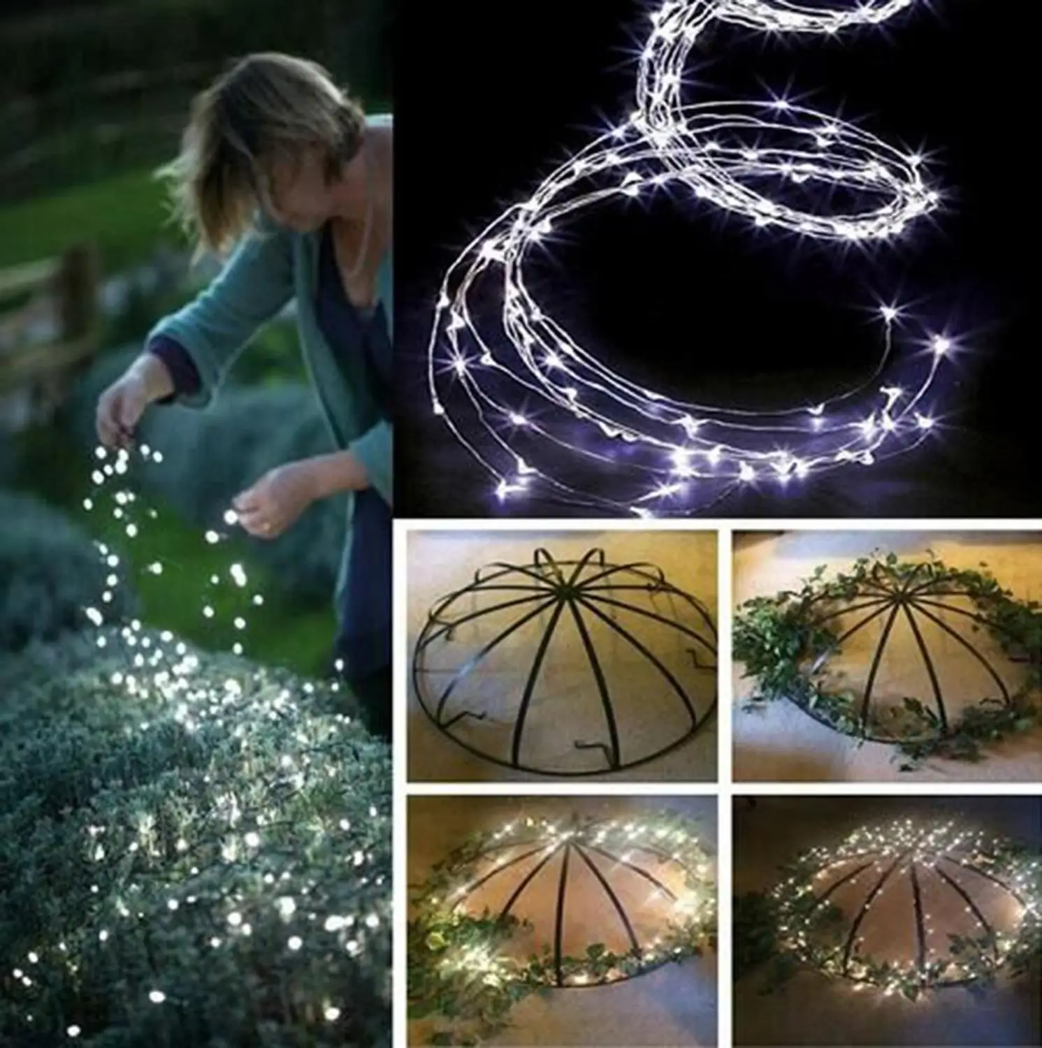 

200 LEDs String Lights with 10 Strands Copper String Fairys Lights Bunch Lights #4e30