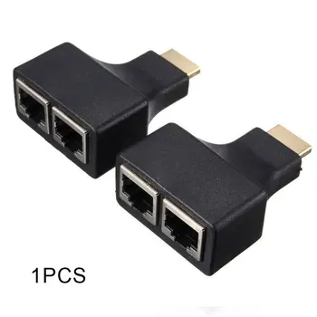 

HDMI Extender to Dual RJ45 Over Cat 5e/6 Network Ethernet 4K Adapter HD 1080P HDMI Extended Network Ethernet 4K Adapter