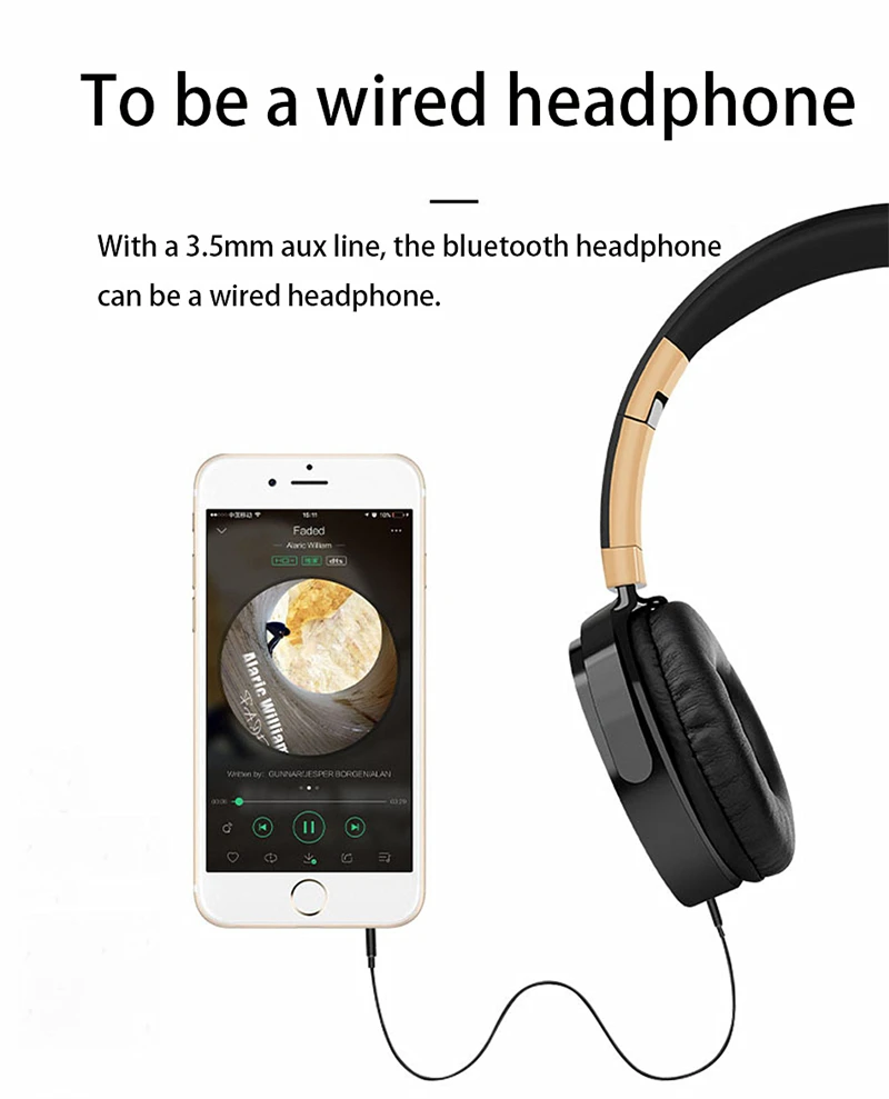  LVcards B-New Portable Wireless Headphones Bluetooth Stereo Foldable Headset Audio Mp3 Adjustable E