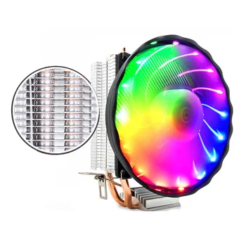 

Durable 12V RGB Fan Led CPU Cooler 3 Pin 2 Heatpipes Desktop Computer Silent Cooling Radiator Copper For LGA 1155/1151 AMD