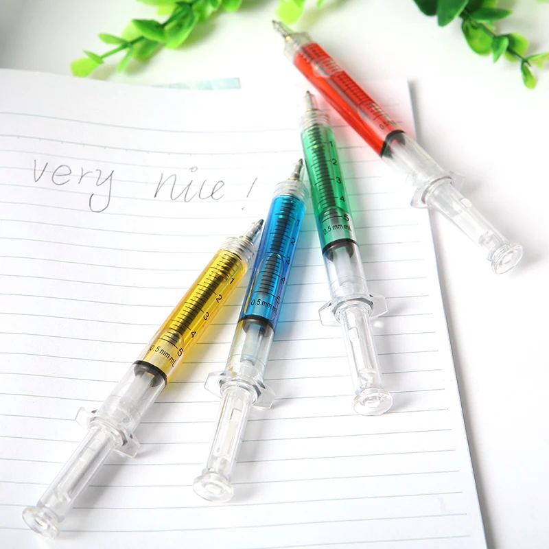 Шариковая ручка для инъекций в форме шприца, 4 цвета, подарок для врача, 1 шт., новая ручка, школьные канцелярские принадлежности, шариковая ручка