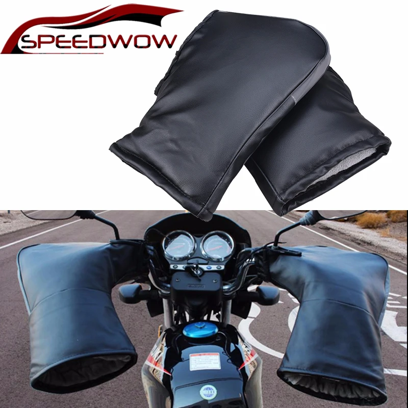 SPEEDWOW 1 пара мотоциклетные перчатки для руля скутера меховые муфты зимние теплые