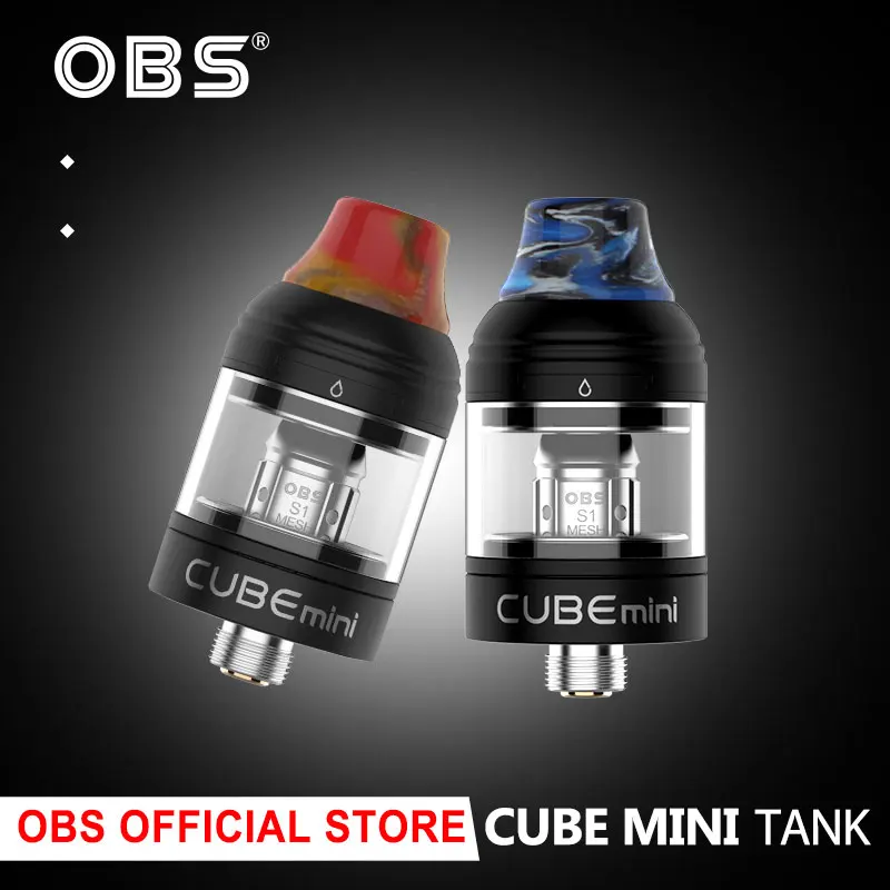 

Clearance OBS Cube Mini Tank 2ml/3ml Capacity 21mm diameter with Top Filling Electronic Cigarette Vape Atomizer