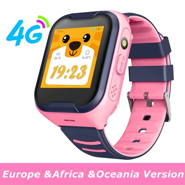 TD02 Детские Смарт-часы gps 4G Полный сенсорный телефон часы с камерой водонепроницаемые детские часы SOS Поддержка sim-карты видео звонок - Цвет: pink EAO