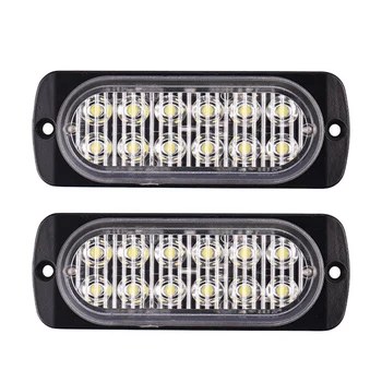 

2X White Car 12 Led Emergency Strobe Light Kit Bar Marker Flash Warning Lamp