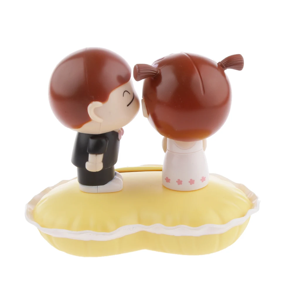 Lovely Boy Girl Decorative Solar Power Kissing Baby Bobble Head Toys Dancing Figure for Wedding Gift Home Tabletop Car Ornament