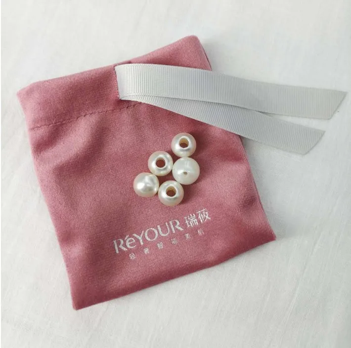 Rosa Samt-Geschenkbeutel, 8 x 10 cm (3 x 4 Zoll), 10 x 12 cm, 50 Stück/Lot, Wimpern-Make-up-Schmuck-Logo-Beutel mit Kordelzug – Detail 7