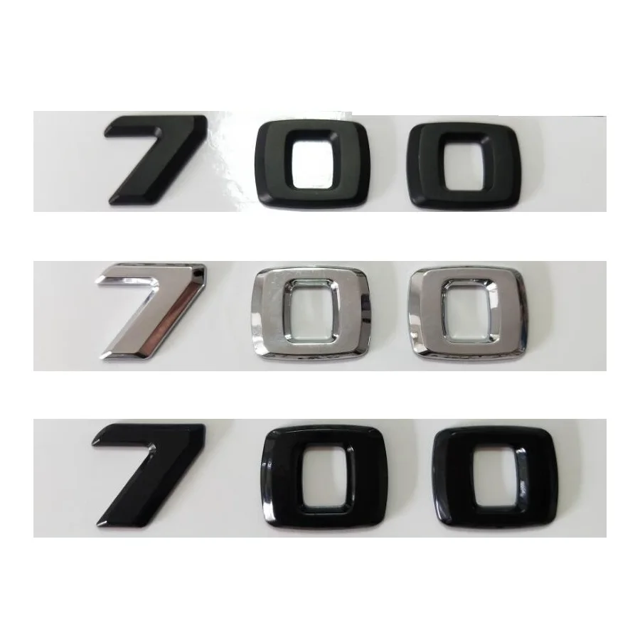 크롬 무광 유광 블랙 문자 숫자 트렁크 엠블럼 7 0 0