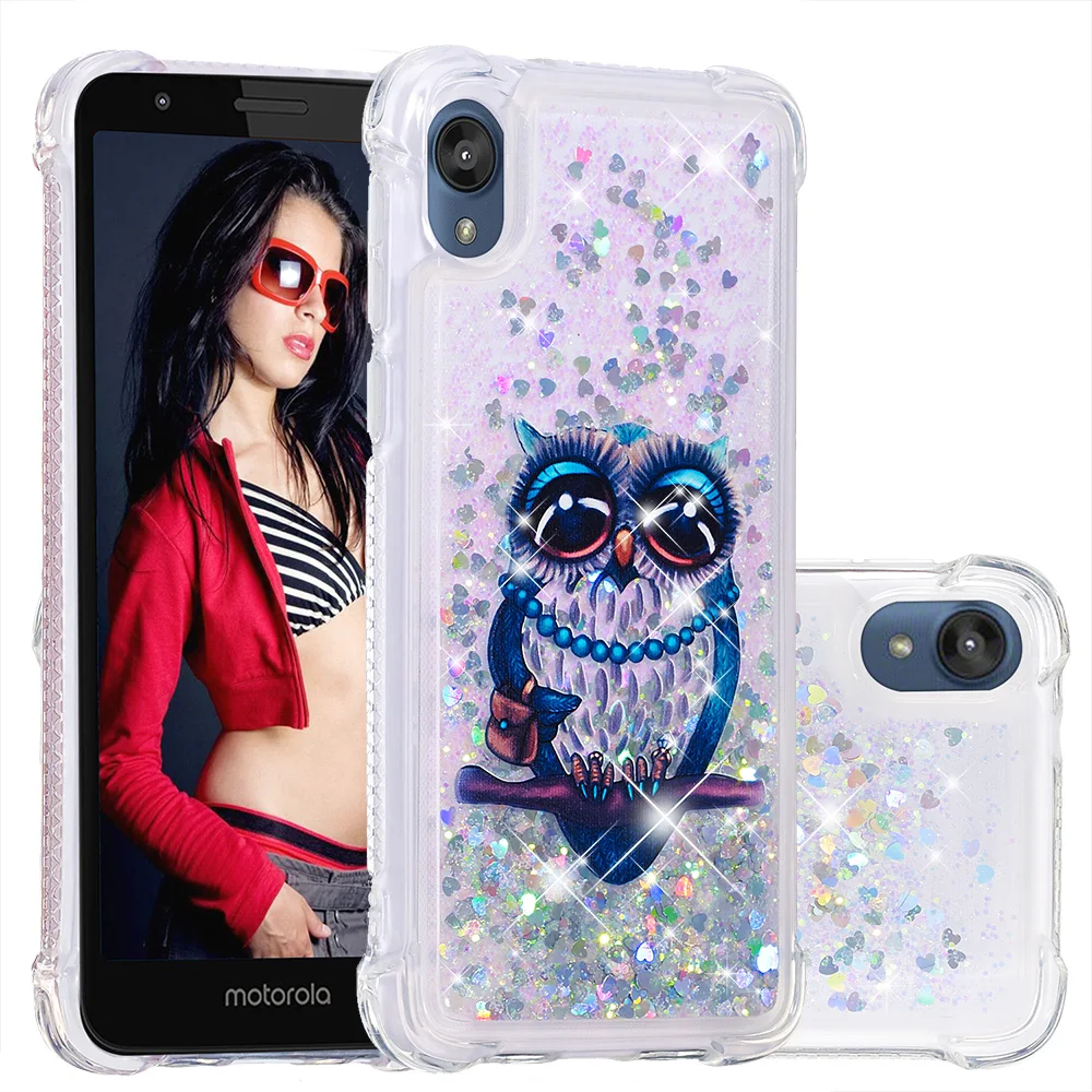 HYYGEDeal чехлы для телефонов жидкий песок Сова узор ТПУ мягкий Motorola Moto E6 Plus E6S G9