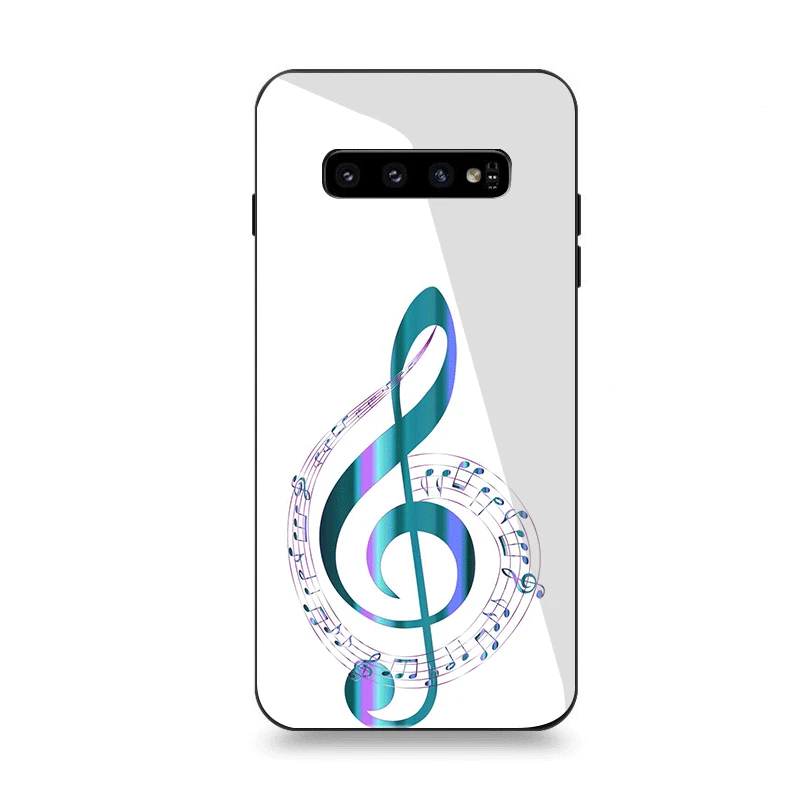 Чехол стекло для samsung A10 A20 A30 A40 A50 A60 A70 S7 Edge S8 Plus Note 8 9 S10 Чехол I Love старая музыкальная нота - Цвет: G10