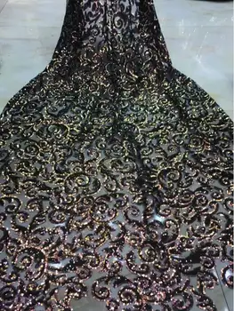 

sequins tulle mesh lace fabric high quality african net lace fabric S-566823 with sequins