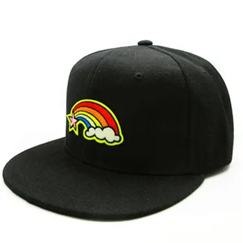 

rainbow embroidery cotton Casquette Baseball Cap hip-hop cap Adjustable Snapback Hats for kids men women 149