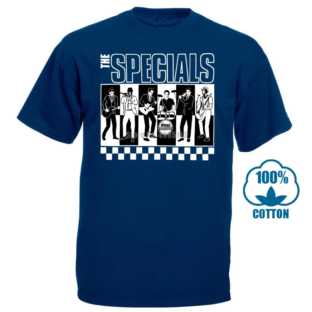 Новая Черная футболка с надписью «The Specials Band» и надписью «Bad Manners» - Цвет: Тёмно-синий
