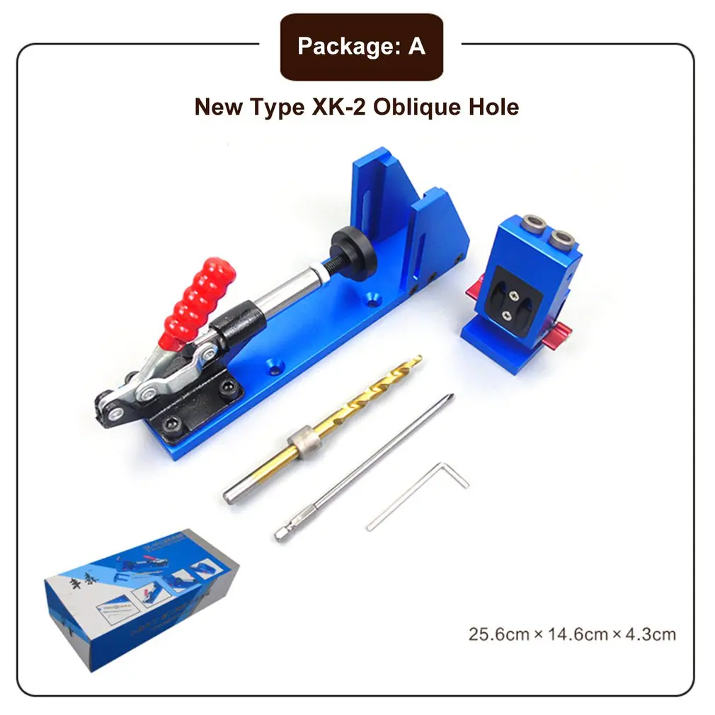 XK-2, портативный набор для нарезки карманных отверстий, система с отверткой, 9,5 мм, набор сверл для плотника, Деревообрабатывающие инструменты