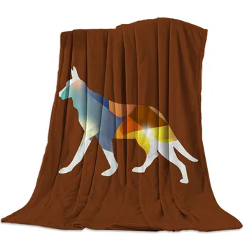 

Portable Soft Blanket Animal Dog Colorful Color Block Throw Blanket Warm Sofa Bed Sheets Christmas Decorations For Home Blankets