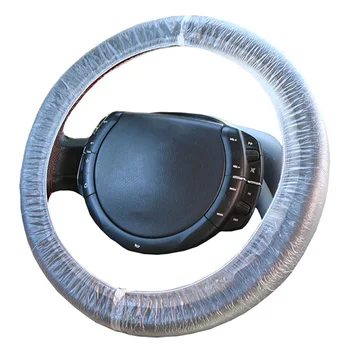

Newly 100pcs Disposable Steering Wheel Covers Transparent Universal Car Decoration Vehicle Ornament CLA88