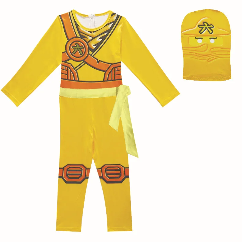 Костюм Ниндзяго для мальчиков; маскарадные костюмы; Детский костюм на Хэллоуин; костюм ниндзя для костюмированной вечеринки; комбинезоны супергероев; карнавальные вечерние костюмы - Цвет: yellow
