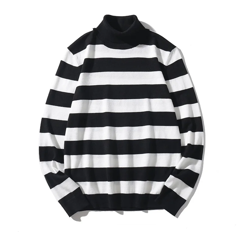 Beste Fgkks Mannen Merk Fashion Gestreepte Truien Kwaliteit Nieuwe Herfst Slim Fit Warme Trui Heren Hoge Kraag Trui Aantrekken Mannelijke