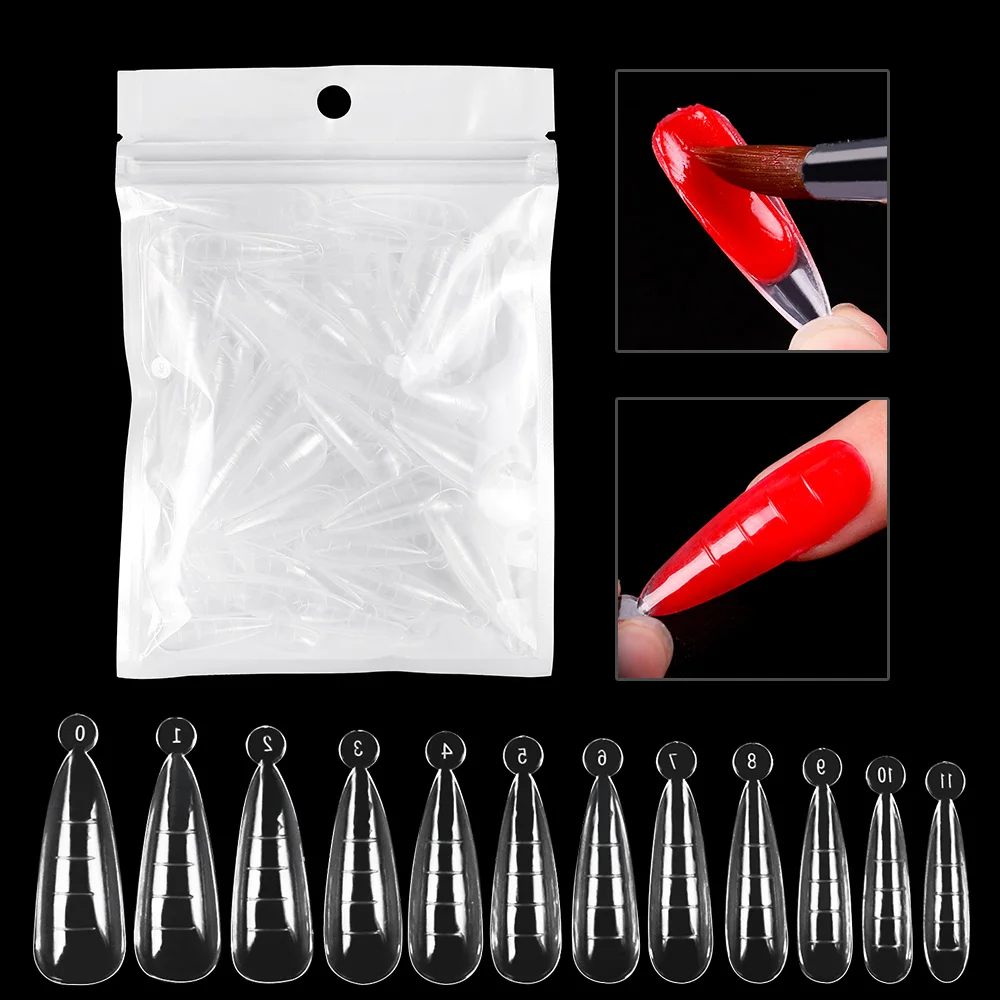 Fake Nails Fake Nail Forms Nail Tips False Nail Forms False Nails False Nail Tips 60pcs Nail Dual Form False Tips Extension for Poly Nail Gel System UV Acrylic DIY Upper Forms For Nails Mold Decoration