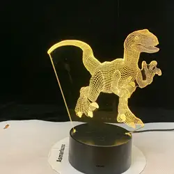 Динозавр светодиодный акриловый ночник с 7 цветов сенсорный пульт дистанционного декоративное освещение для дома Новогодний подарок на