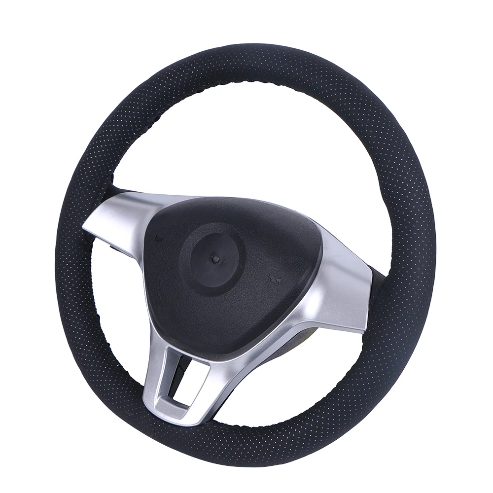 Universal Car Steering Wheel Cover Auto PU Leather Braiding Cover For Steering Wheel Perforated Breathable With Needle &Thread