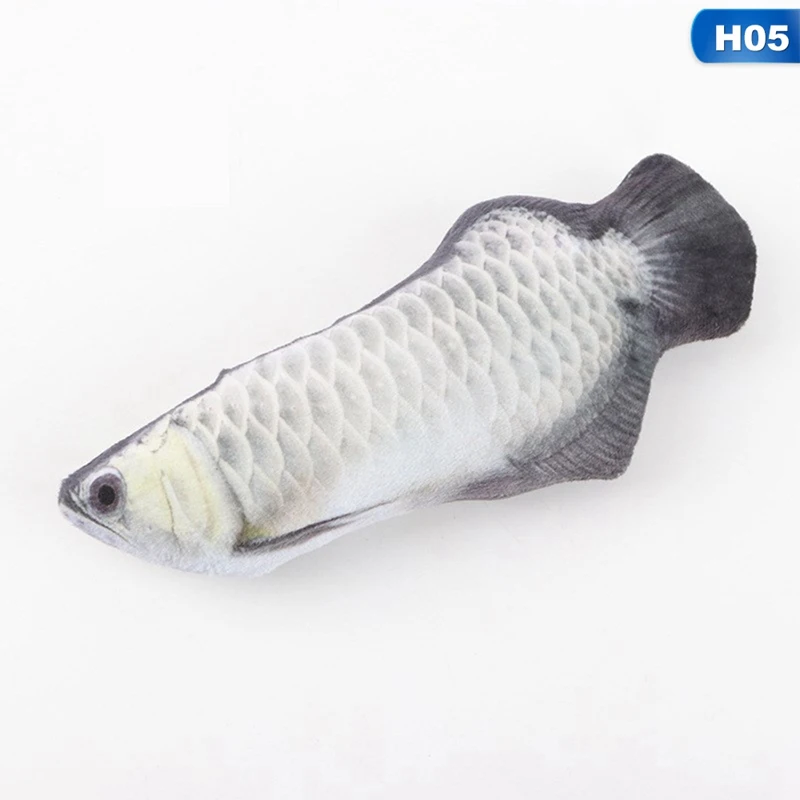 Soft Plush 3D Fish Shape Cat Toy Interactive Gifts Fish Catnip Toys Stuffed Pillow Doll Simulation Fish Playing Toy For Pet