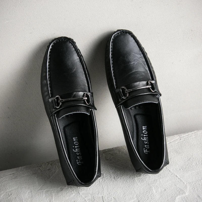 mens black leather driving shoes