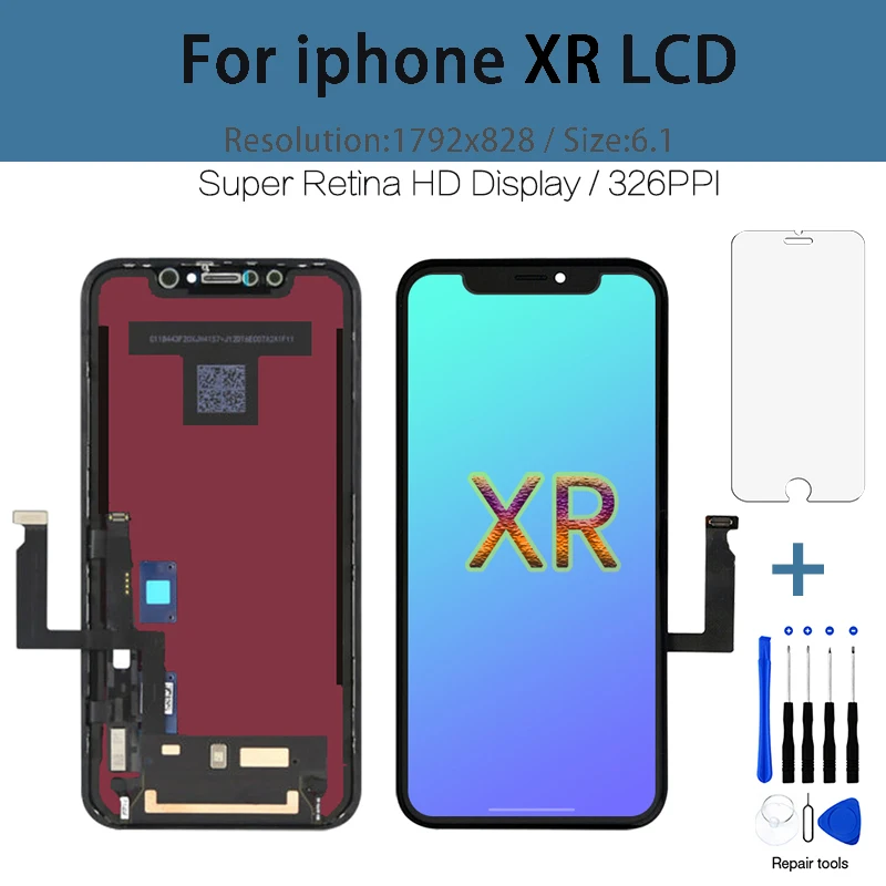 

2Pcs OLED LCD For iPhone XR Touch Screen OEM Display Assembly Replacement Pantalla for iPhone XR 100%Tested Well 6.1"