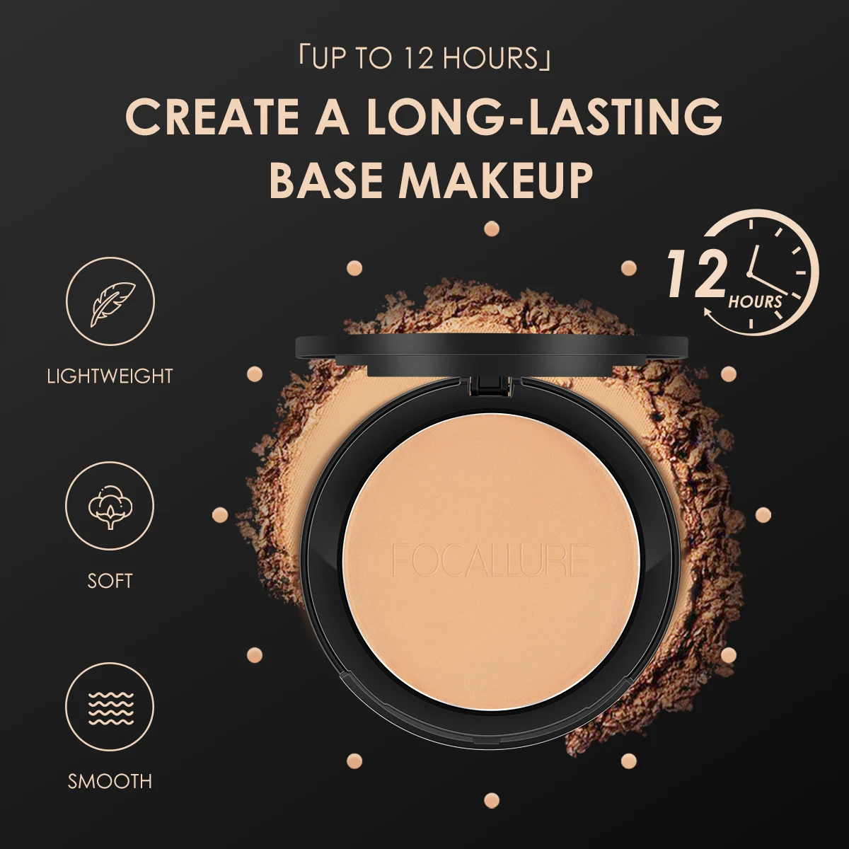 FOCALLURE 9 Colors Pressed Powder Oil Control Long-lasting Matte Lightweight Brightening Face Finishing Setting Powder Makeup pressed powder foundation setting powder compact powder face powder
