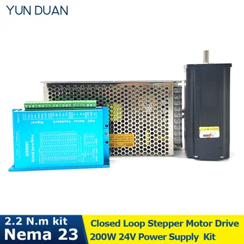 

Nema23 Closed Loop Stepper DC Motor 2.2Nm 57mm 2Phase + HB808C Hybird Driver +200W Power Supply Kits