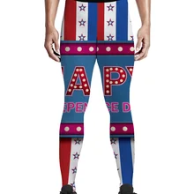 Американский флаг пробежал в фонарном боксе брюки мужские влагоотводящие высокой талией Buttery мягкие на День Благодарения износостойкость Fauxleather