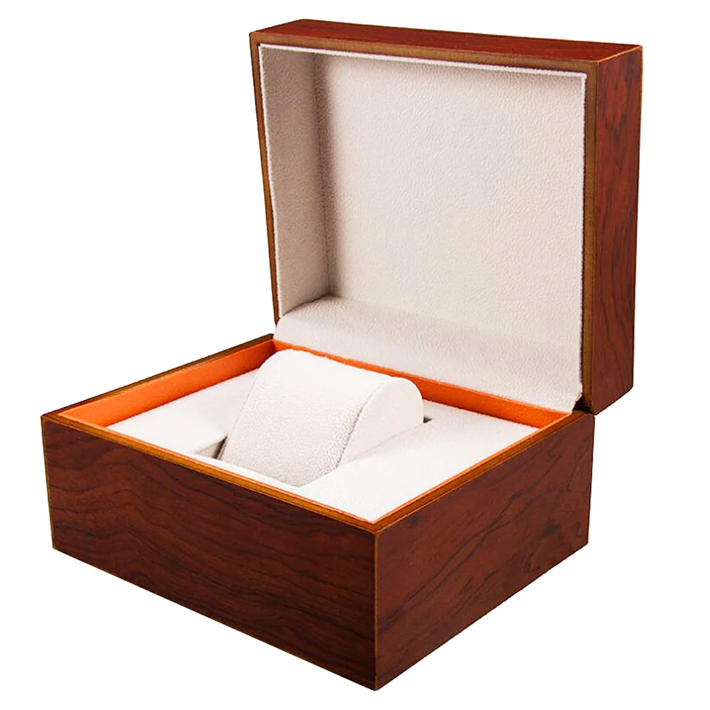 Роскошные оранжевые деревянные наручные часы Презентация коробка чехол для хранения Органайзер подарок для мужчин