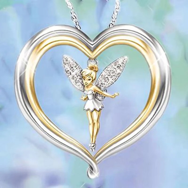 Yoziron-New-Arrival-Flower-Fairy-Elf-Necklace-For-Women-Female-Heart-Shaped-Cute-Pendant-Necklace-Jewelry