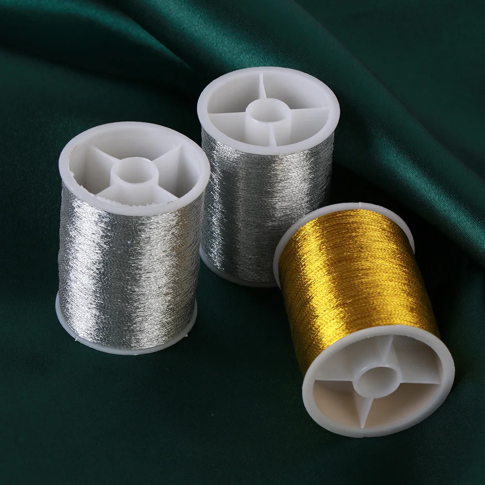 

100Metres Gold/Silver Embroidery Floss Thread Sewing Machine Needles Wire DIY Handmade Crafts Cross Stitch Sewing Accessories