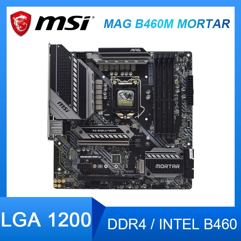 Материнская плата MSI MAG B460M микро ATX материнская LGA 1200 DDR4 128 ГБ для Core i5-10600 cpus PCI-E 3 0