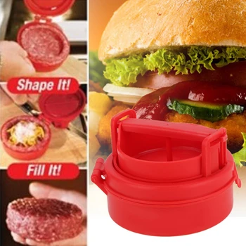 

Kitchen Tools Stuffed Burger Press Hamburger Grill BBQ Patty Maker Plastic Cooking Accessories DIY Meat Poultry Tools