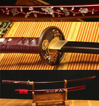 

DAMASCUS FOLDED TEEL CLAY TEMPERED COPPER JAPANESE SAMURAI SWORD KATANA