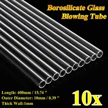

KICUTE 10pcs 400mm OD 10mm 1mm Thick Wall Borosilicate Glass for School Lab Use Stiring Stirrer Laboratory Glass Buret Mixer NEW